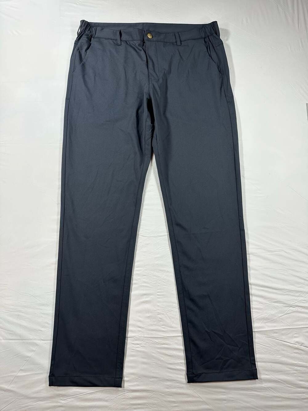 Barbell Slim Fit Pants Mens Size 36 Gray Performance Chino Trousers Elastic